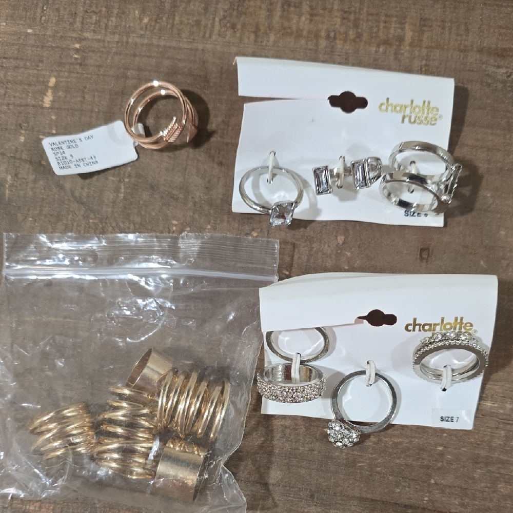 Charlotte Russe Gold and Silver Fashion Ring Collection